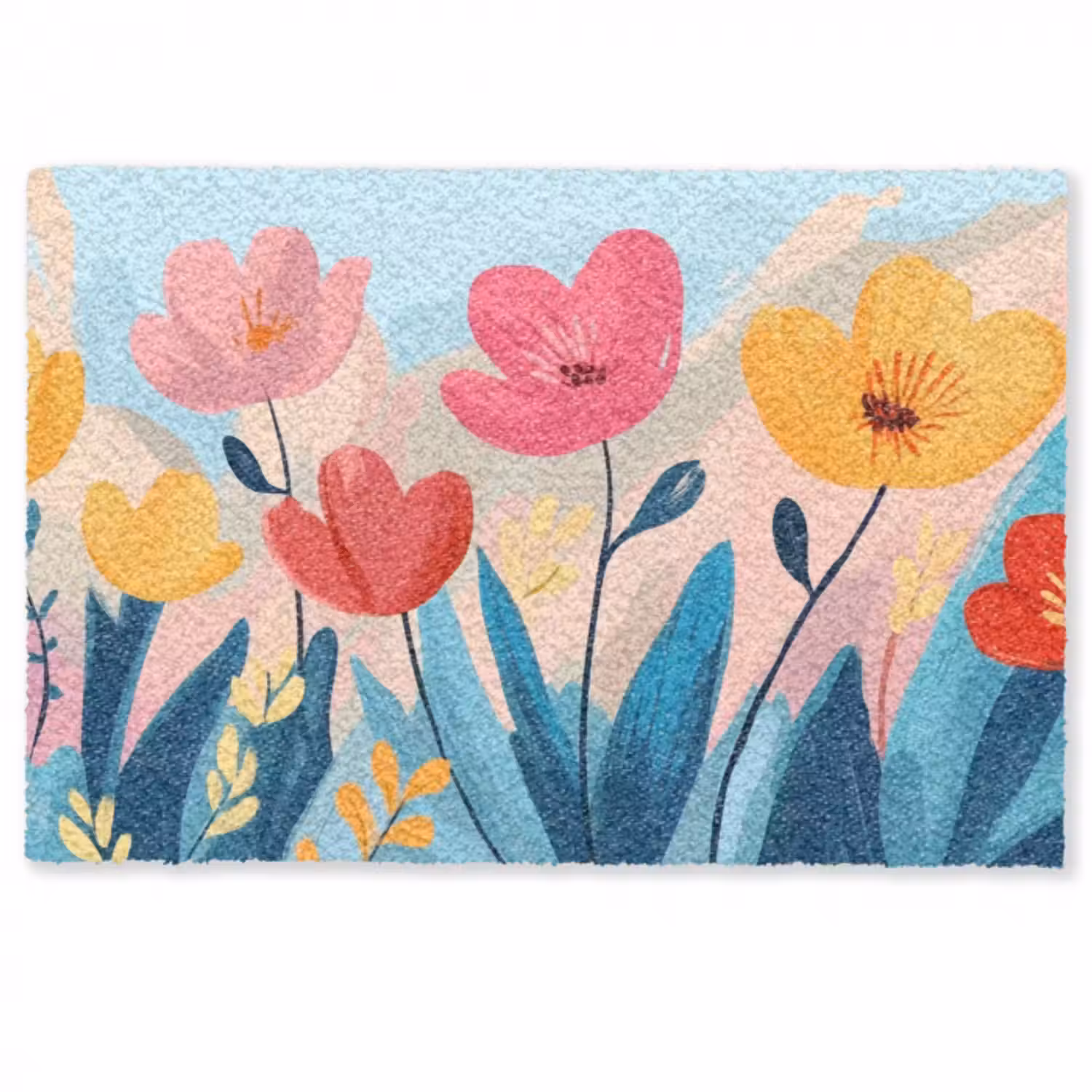 Fußmatte - Illustration - Blumen - Farbenfroh
