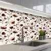 Bloemen - Botanisch - Bordeaux keuken achterwand 2 middel 871 -3d_schuin