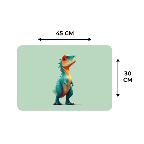 Cartoon - Dino - Oranje - Stekels Placemat vinyl groot -specs
