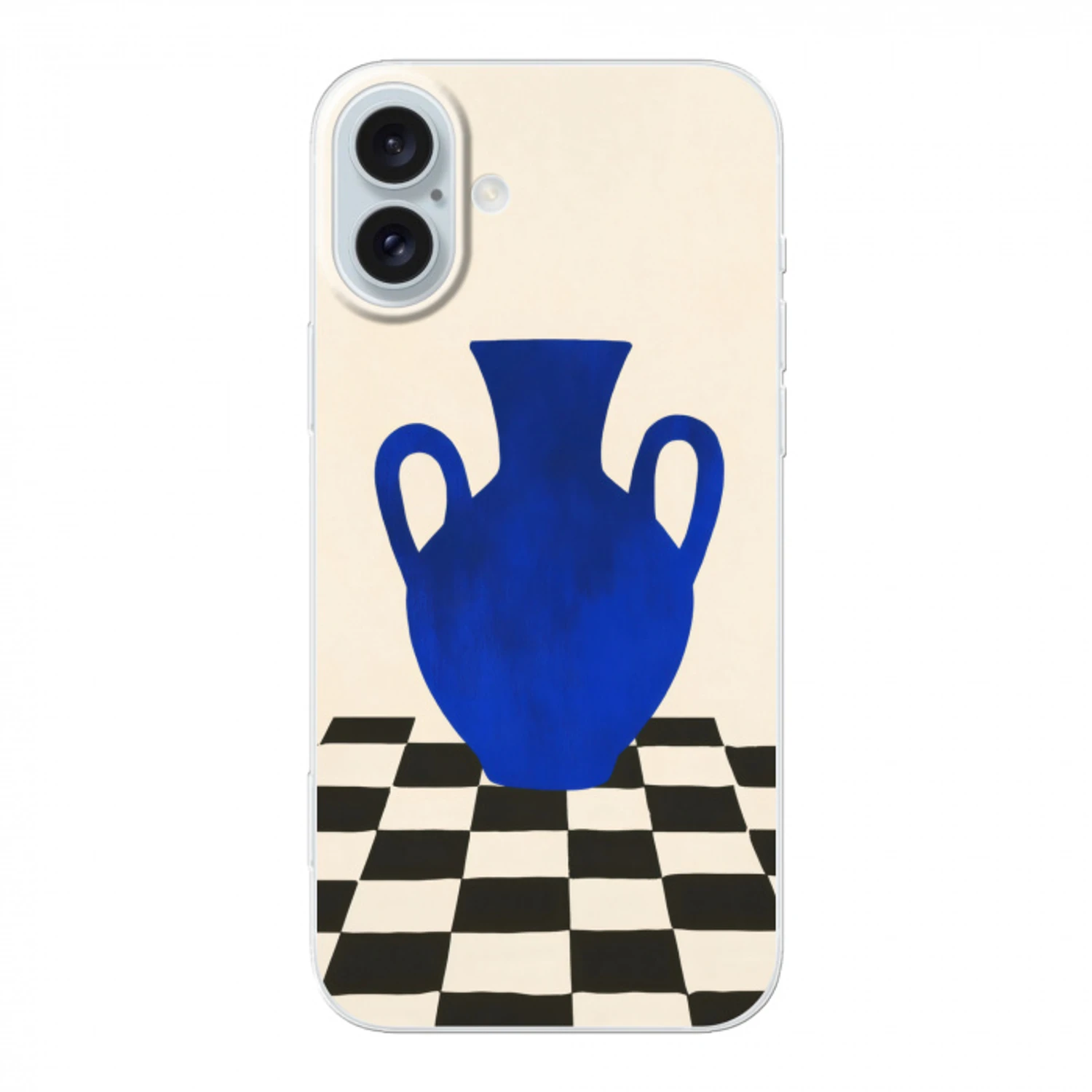 Vaas - Blauw - Geblokt - Modern Apple iPhone 16 Plus klein -3d