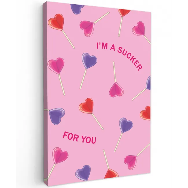 Lolly - Valentijn - Illustratie - Snoep canvas 2cm klein -z3d