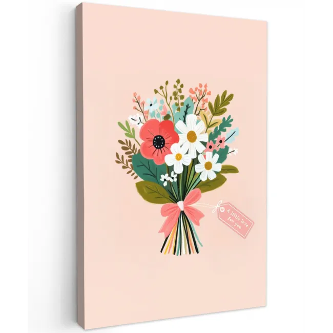 Boeket - Strikje - Kaartje - Quote canvas 2cm klein -z3d