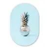 Blauw - Ananas - Disco - Discobal Wandcirkel Ovaal Forex klein -3d
