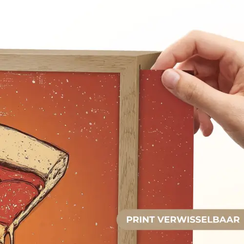 Pizza - Kaas - Rood - Pepperoni Light Box met batterij (Wandlamp) middel -USP_websiteprintNL