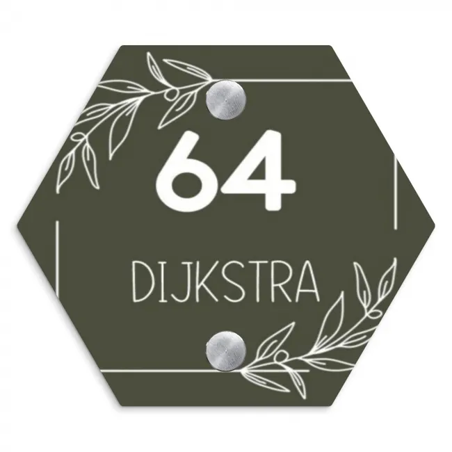 Naambordje voordeur hexagon