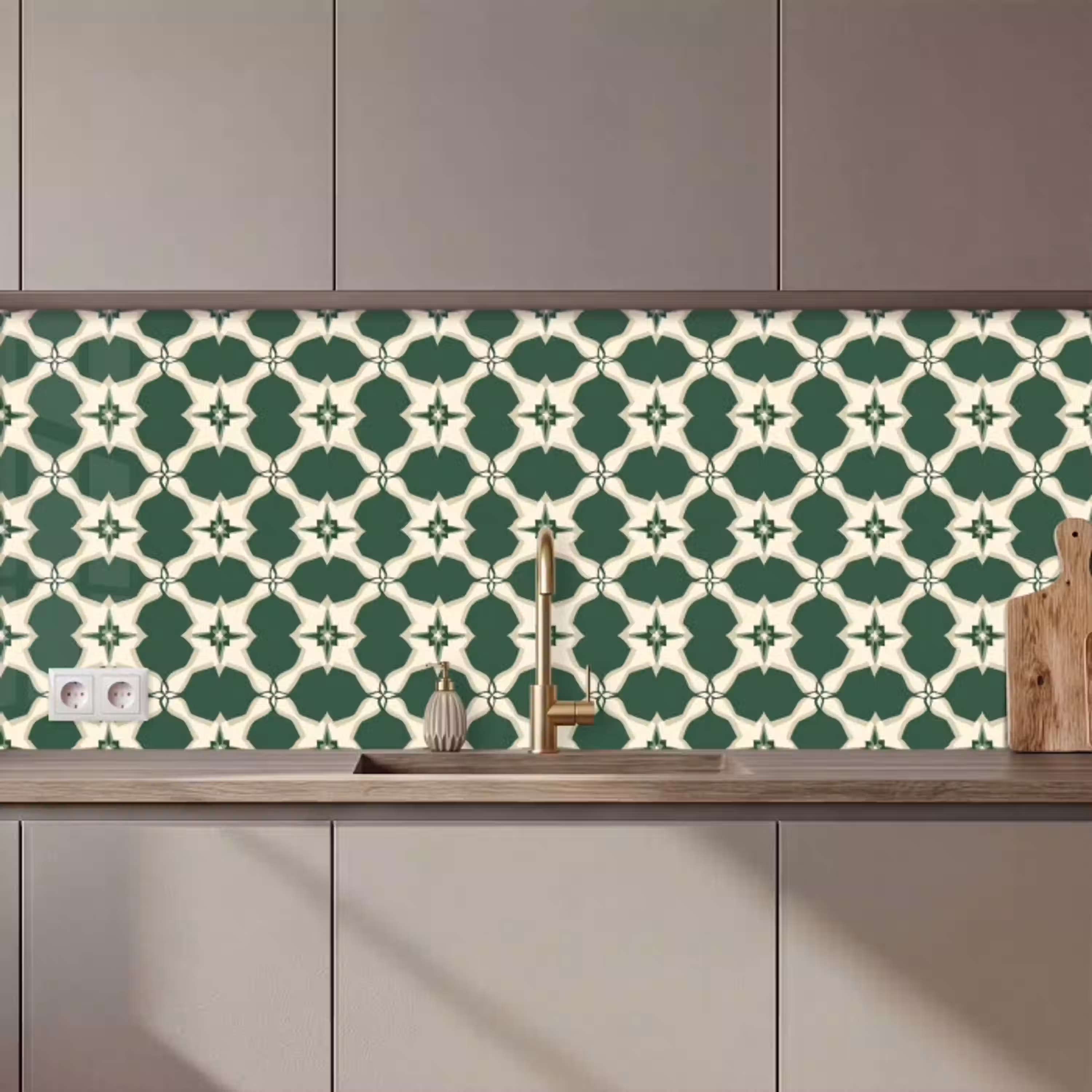 Tegel - Klassiek - Groen keuken achterwand 2 middel 871 zz_3dshopping