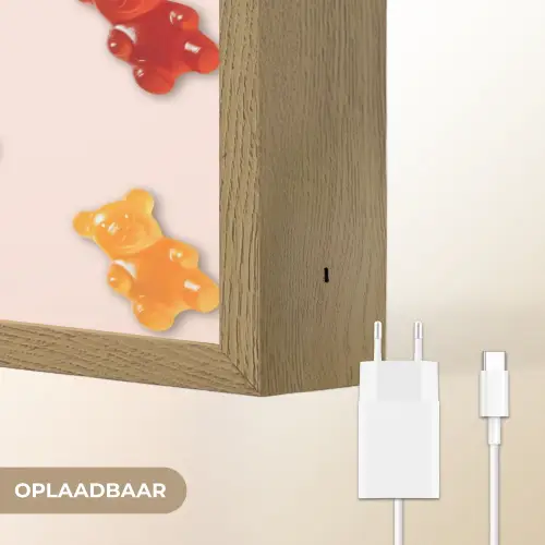 Kleur - Snoep - Roze Light Box met batterij (Wandlamp) middel -USP_websiteoplaadbaarNL