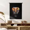 Olifant versierd met kleurrijke spetters Wandkleed katoen klein -sfeer5