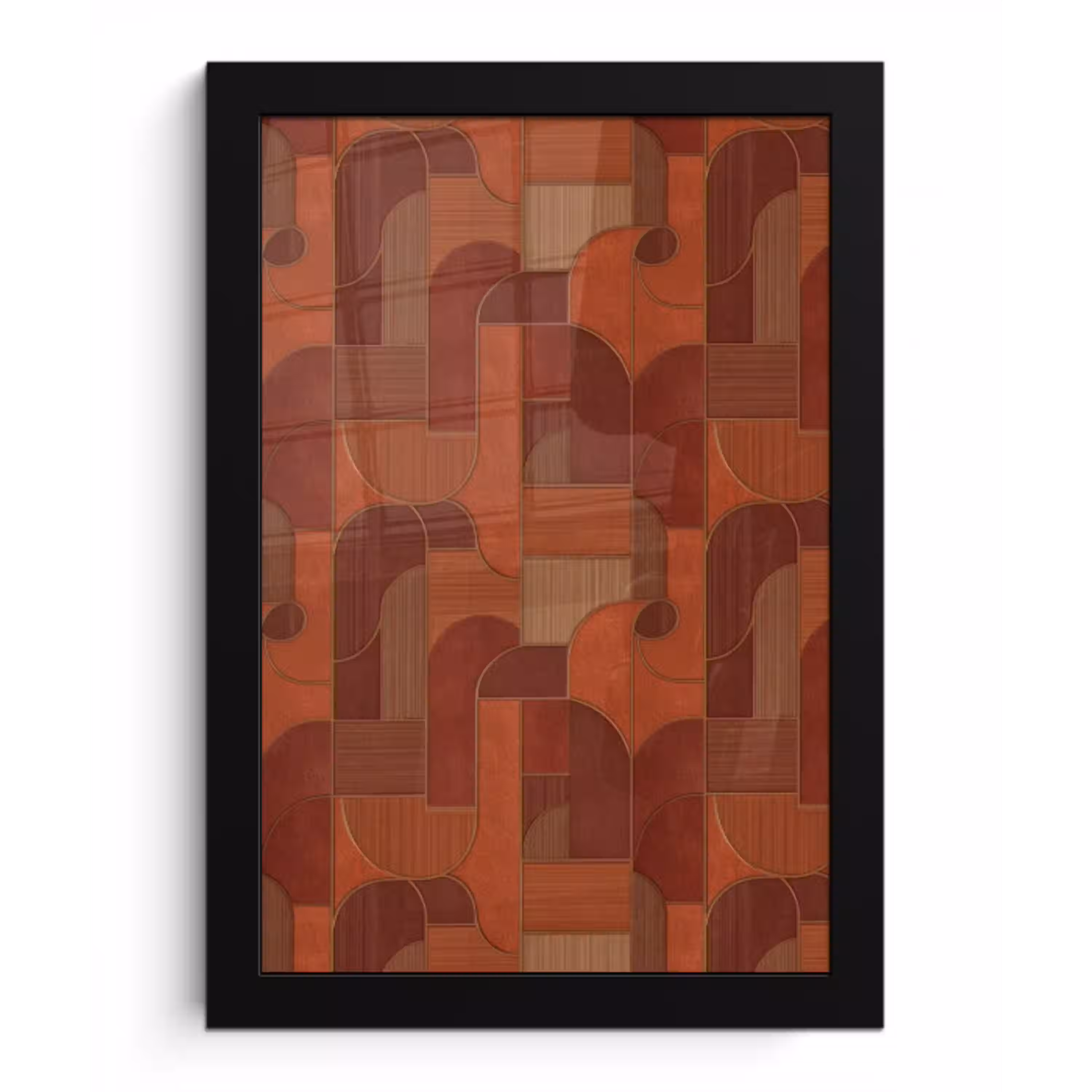 Geometrisch - Abstract - Textuur - Bruin fotolijst zwart zonder passe partout klein 224 -3d