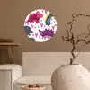 Dino - Hart - Patronen - Roze - Meisjes - Dinosaurus Wandcirkel behangsticker klein -sfeer1