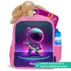 Space hockey Kinderrugzak - Roze middel -inhoud_NL