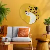 Cheetah - Illustratie - Geel Wandcirkel Organisch Aluminium middel -sfeer4