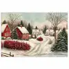 Kerstsfeer - Landelijk - Rood poster papier klein -3d