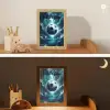 Voetbal - Galaxy - Ruimte - Sport - Blauw Light Box met kabel (Kinderlampje) klein -sfeer3_kind