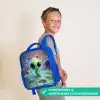Groen buitenaards wezentje op maanlandschap Kinderrugzak - Blauw middel -sfeer3_NL