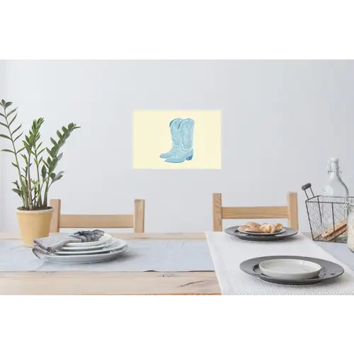 Illustratie - Cowboylaarzen - Patroon Muursticker klein -eettafel