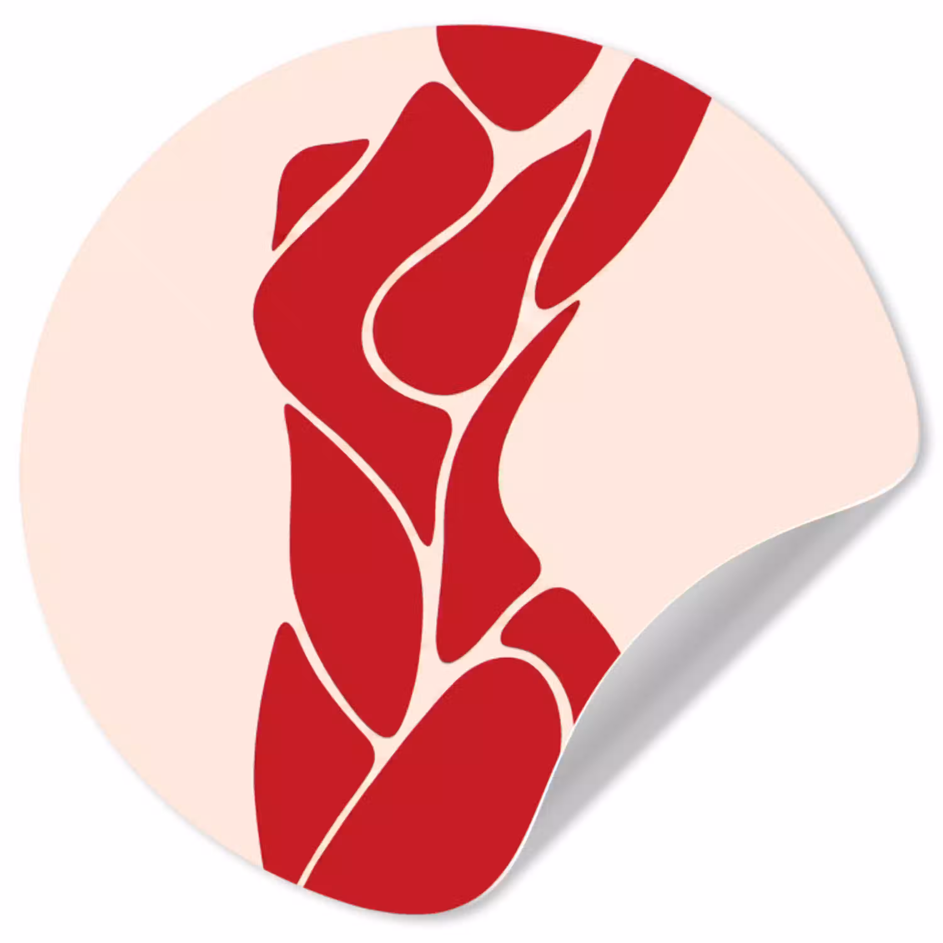 Vrouw - Figuur - Abstract - Modern - Rood Wandcirkel behangsticker klein -3d