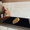 Bladeren - Zwart - Goud - Luxe - Natuur Inductie beschermer vinyl 3mm klein -sfeer3