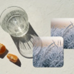 Rijp - Gras - Kristallen - Winter - Minimalistisch onderzetter kurk middel -sfeer4