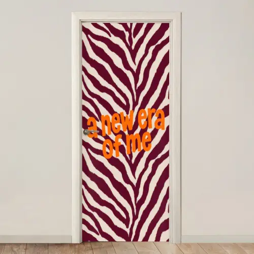 New era - Bordeaux - Zebraprint deurposter klein -3d_beige