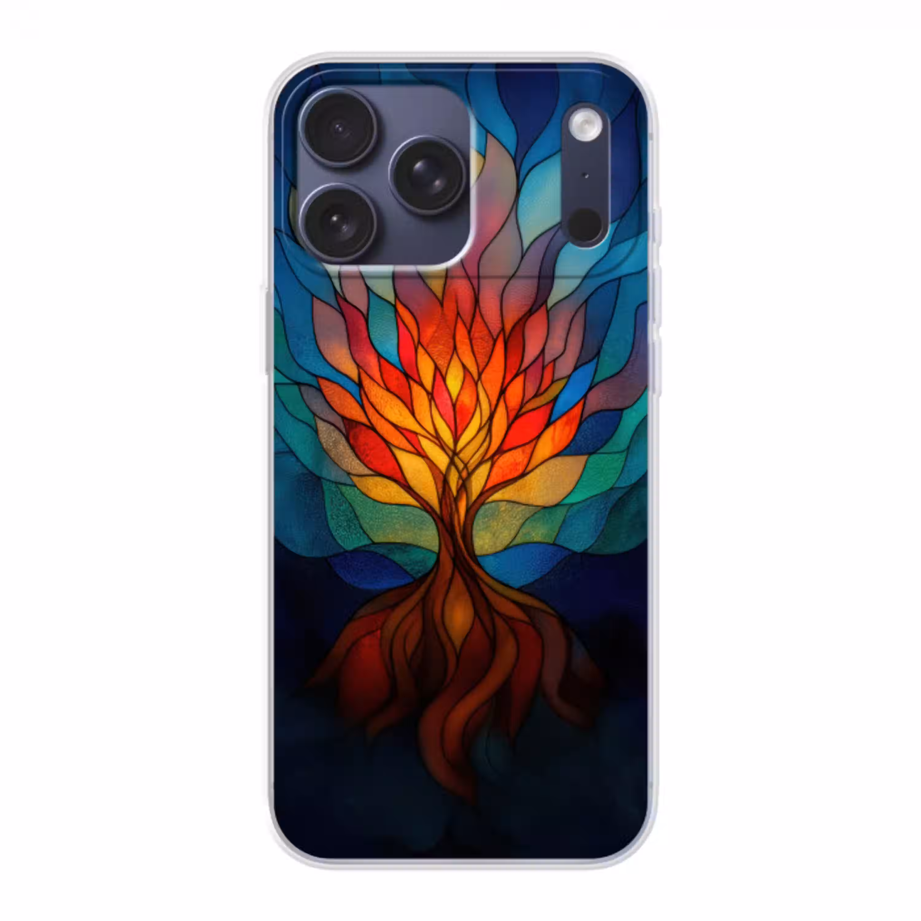 Sierglas - Boom - Rood - Vlakken Telefoonhoesje iPhone 17 Pro Max klein -3d