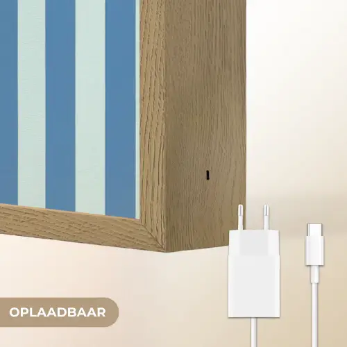 Illustratie - Bessen - Blauw - Strepen Light Box met batterij (Wandlamp) middel -USP_websiteoplaadbaarNL