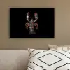 Kreeft - Zwart - Bloemenpatroon - Artistiek canvas 2cm klein -sfeer3