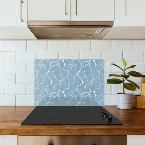 Organisch - Patroon - Blauw keuken achterwand spatscherm klein 900 -sfeer2