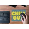 Chill out - Geel - Blauw muismat rubber klein -toetsenbord