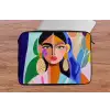 Portret - Vrouw - Modern laptophoes neopreen klein -tafel