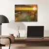 Zon - Strand - Duin - Horizon - Gras - Pad - Oranje PET vilt klein -sfeer5