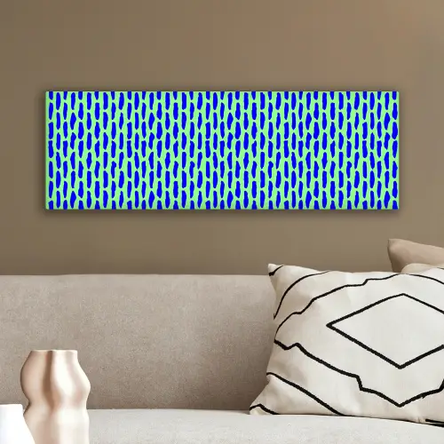 Vlekken - Groen - Blauw - Neon canvas 2cm klein 828 -sfeer3