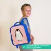 Pinguïn - Stippen - Roze - Minimalistisch Kinderrugzak - Blauw middel -sfeer3_UK