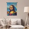 Kleurrijke Mona Lisa in graffiti stijl Wandkleed katoen klein -sfeer4