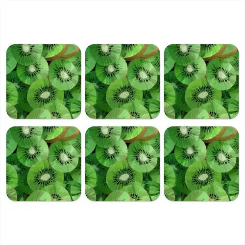 Kiwi - Groen - Pitten onderzetter kurk middel -3d