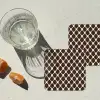Bruin - Ruitpatroon - Geometrisch onderzetter kurk middel 366 -sfeer4