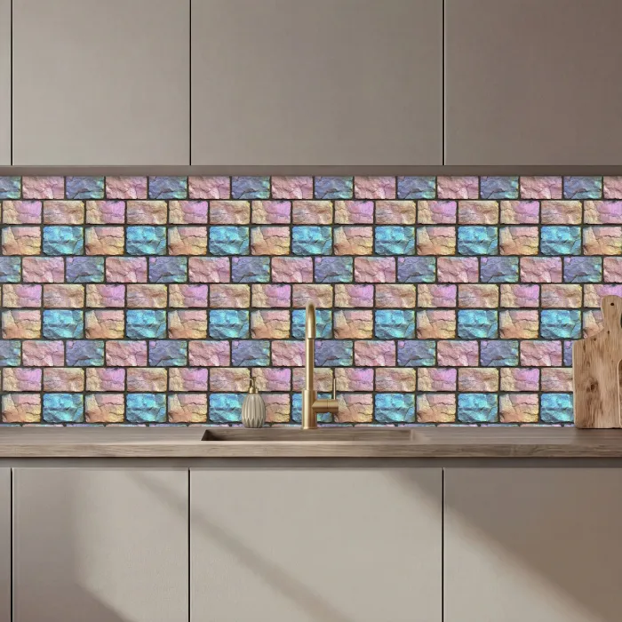 Parelmoerig - Bakstenen - Muur keuken achterwand 2 middel 871 zz_3dshopping