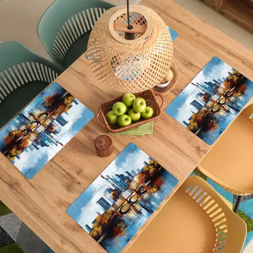 Bomen Frankfurt- Stad - Skyline - Brug Placemat vinyl groot -zzsfeer5_Kitchenyeah-website