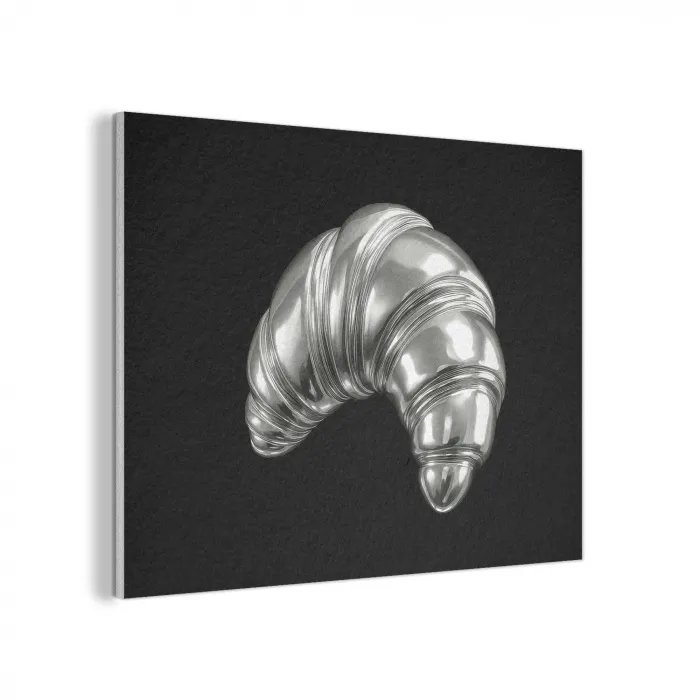 Croissant - Metaal - Zilver PET vilt klein -3d