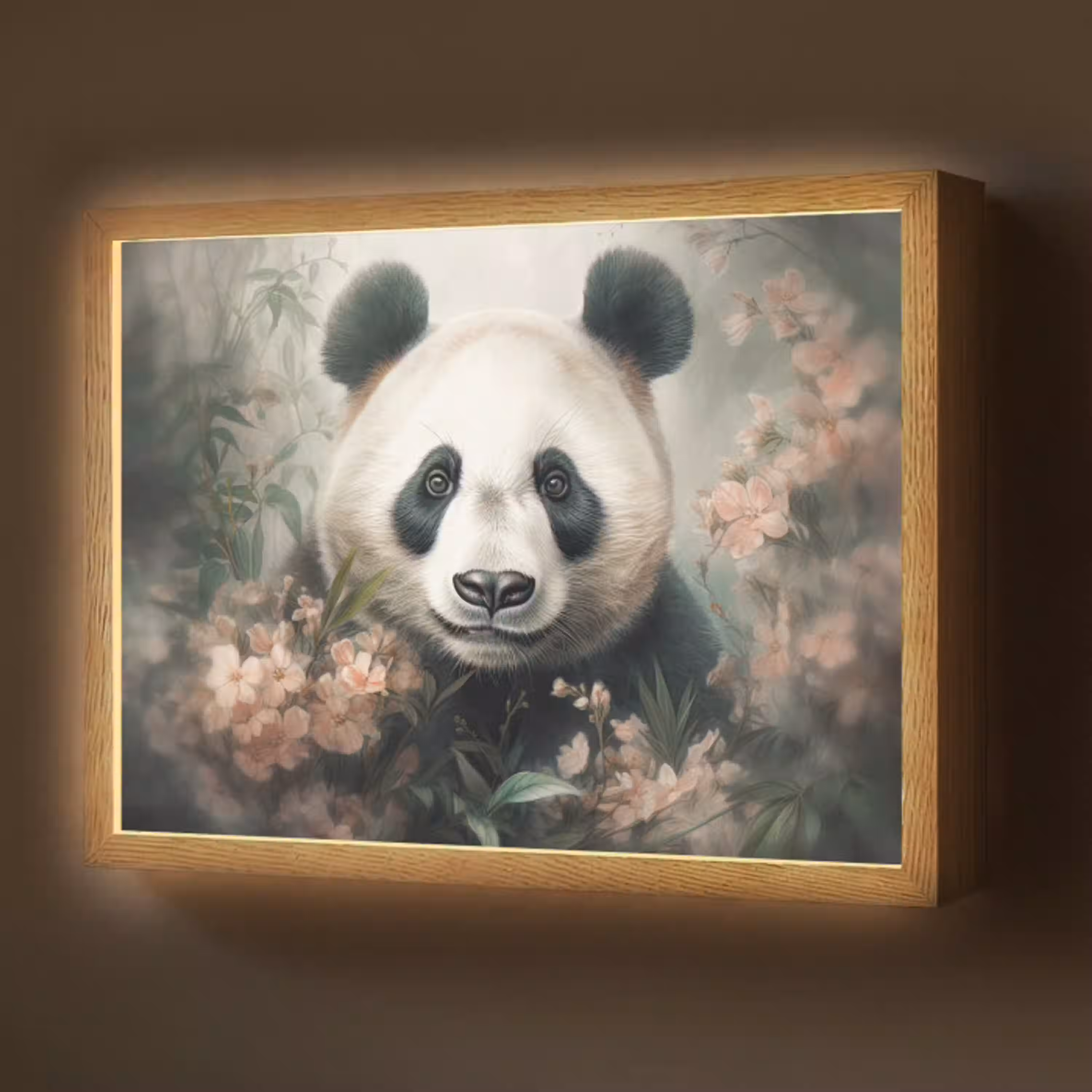 Panda - Dieren - Bloemen - Planten Light Box met batterij (Wandlamp) middel -z3d_website