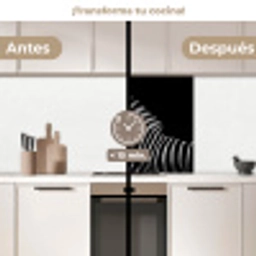 Zebra - Dier - Zwart keuken achterwand 2 middel -voor-na2_ES