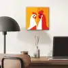 Kippen - Oranje - Vlakken aluminium wit klein -sfeer5