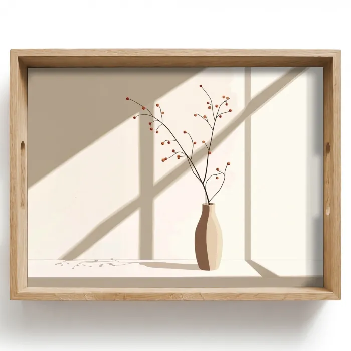 Vaas - Takken - Bessen - Minimalistisch Dienblad Rechthoek middel -z3d_shopping