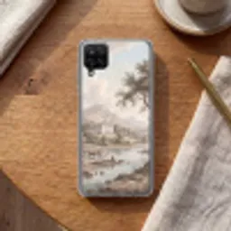 Landhuis - Rivier - Vee Telefoonhoesje Samsung Galaxy A12 klein -sfeer1