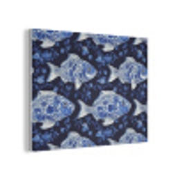 Vissen - Bloemen - Blauw PET vilt klein 837 -3d