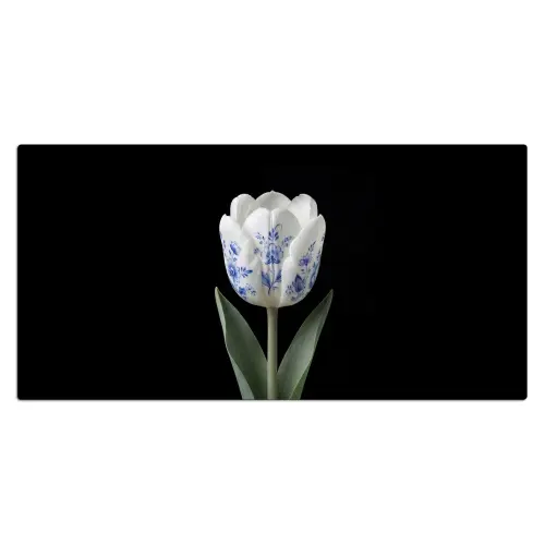 Tulp - Patroon - Blauw Muismat XXL klein -3d_leeg