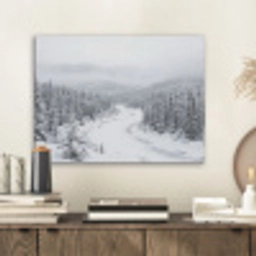 Rivier - Bevroren - Landschap - Winter PET vilt klein -sfeer1