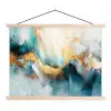 Abstract - Kunst - Gold - Blauw textielposter latten blank klein -3d