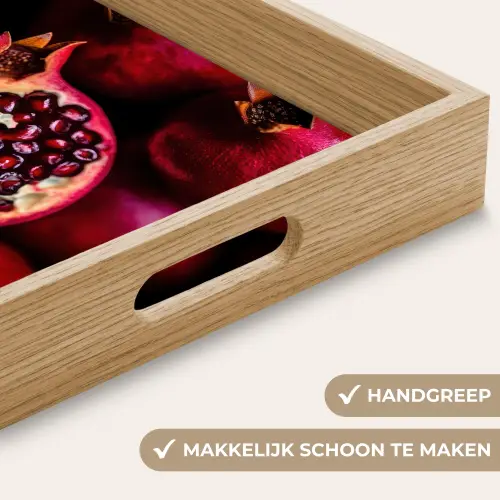 Granaatappel - Rood - Fruit Dienblad Rechthoek middel -USP_HandgreepNL