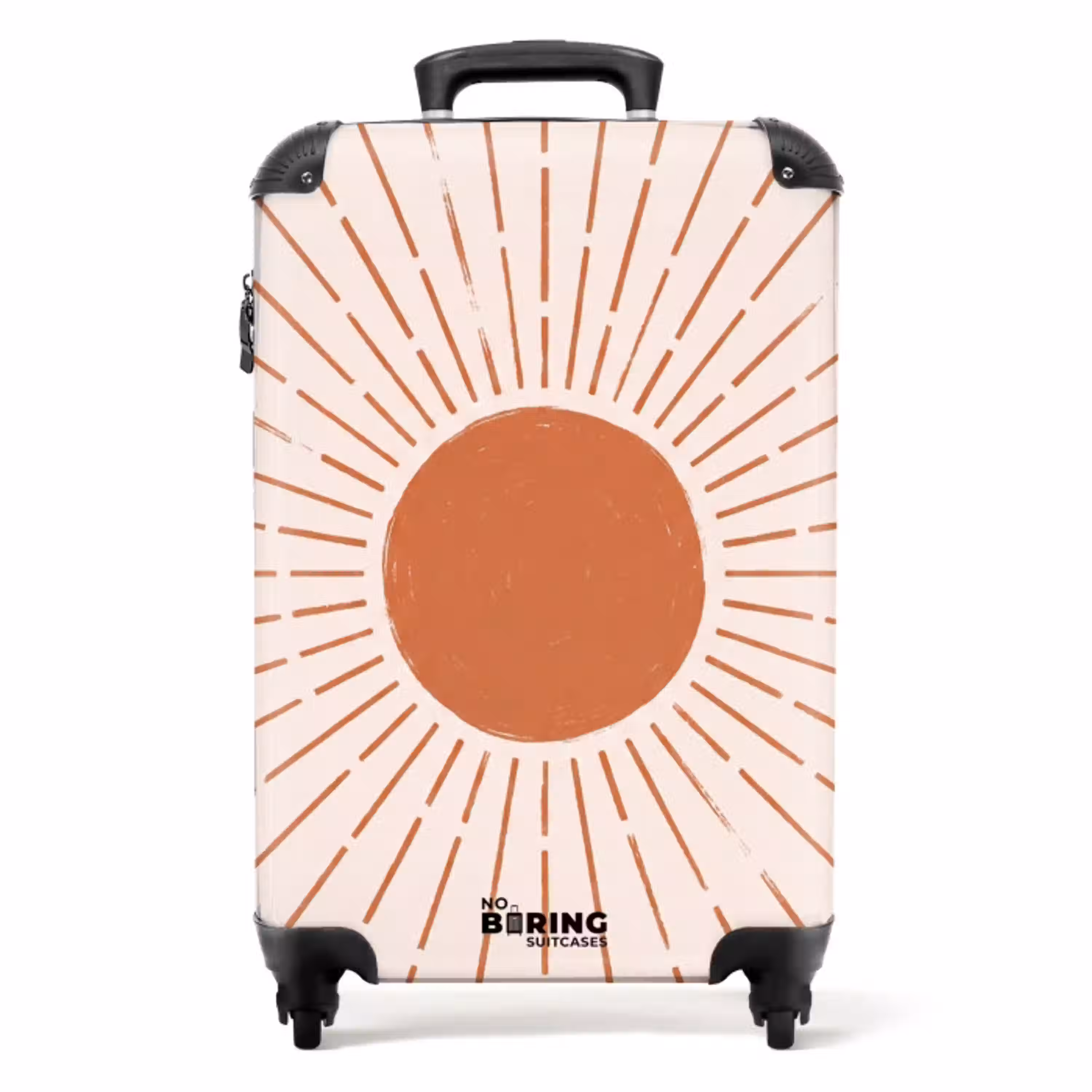 Zon - Stralen - Abstract - Terracotta - Modern NBS - Handbagage koffer - Volwassenen Unisex middel -productfoto_recht